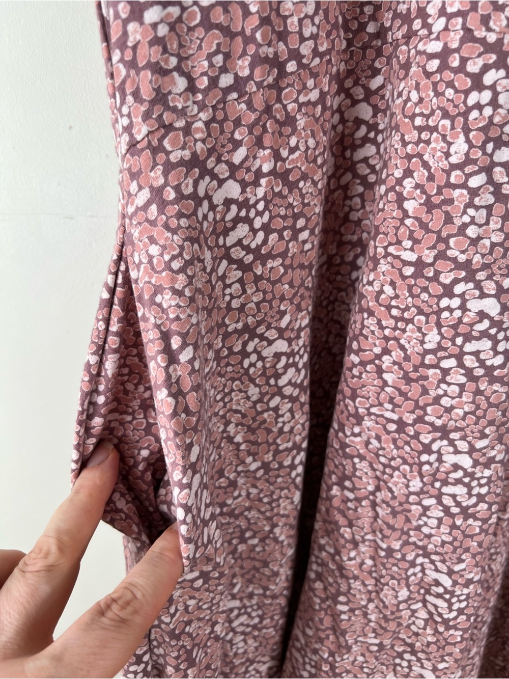 Pact Women's Organic Cotton Fit & Flare Midi Dress Size XL Mauve Pink Stretch - Picture 3 of 8